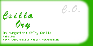 csilla ory business card